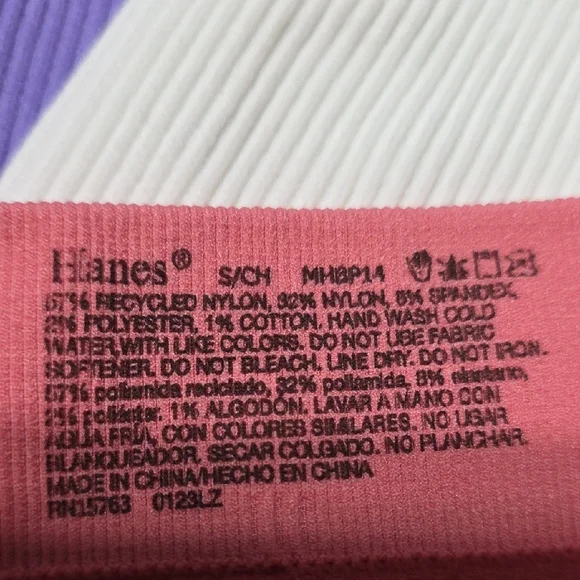 3 NWT Hanes Women's Ribbed Boxer Briefs in Pink, White, and Purple Small - Picture 7 of 7